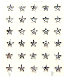 Kunst-Diamant-Sticker Sterne 11mm silber